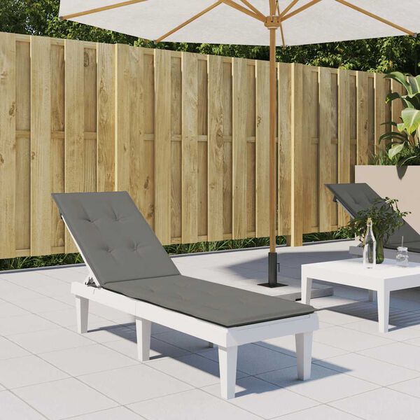 vidaXL päevitustooli istmepadi, tumehall, (75+105) x 50 x 4 cm, kangas