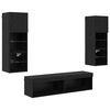 vidaXL Teleri seinakapp 6 tk Must tamm Tehispuit