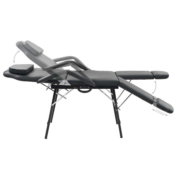 vidaXL kaasaskantav n&auml;ohooldustool, kunstnahast, 185 x 78 x 76 cm must