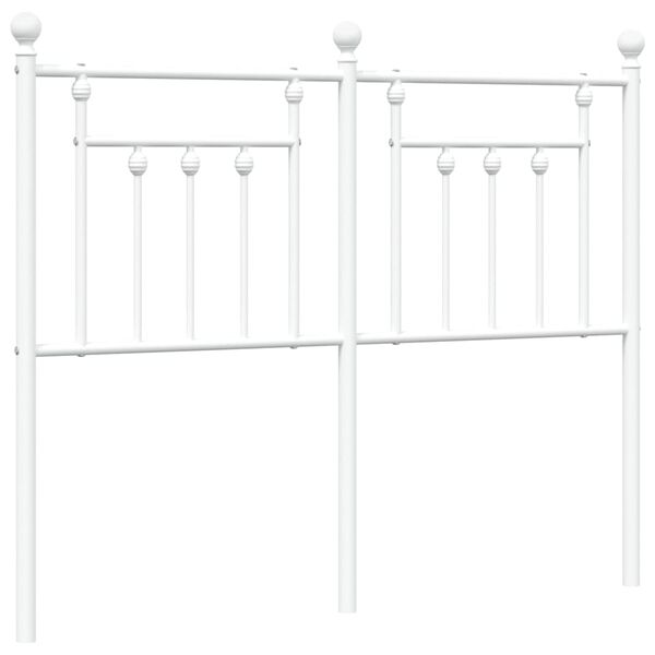 vidaXL metallist voodipeats, valge, 120 cm