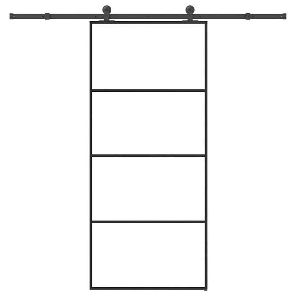 vidaXL liuguks tarvikutega, 90 x 205 cm, ESG-klaas ja alumiinium