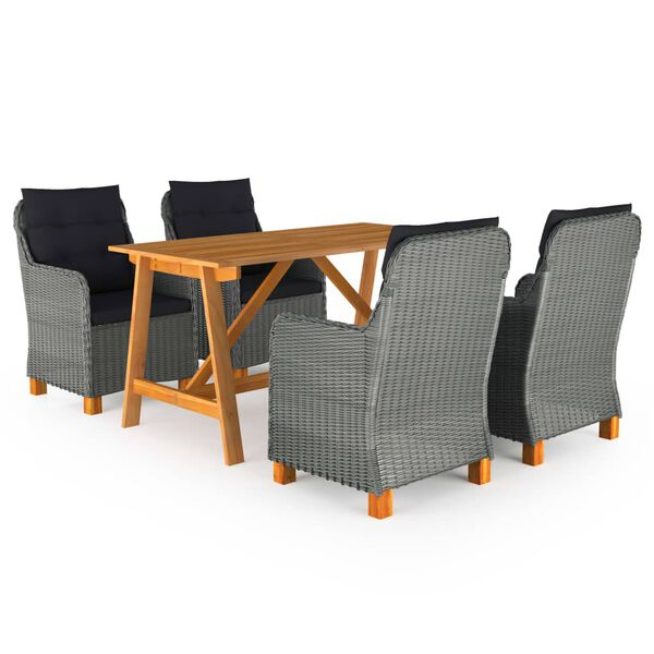 vidaXL 5-osaline aia s&ouml;&ouml;gikomplekt, helehall