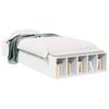 vidaXL Voodiraam ladustamisega riiuliga Valge 80 x 200 cm Tehispuit