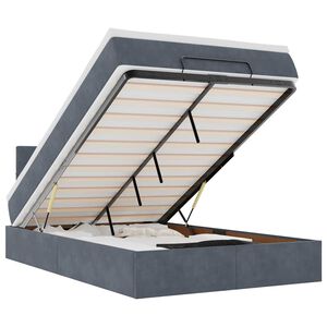 vidaXL ottomani voodiraam madratsiga, tumehall, 120x200 cm, samet