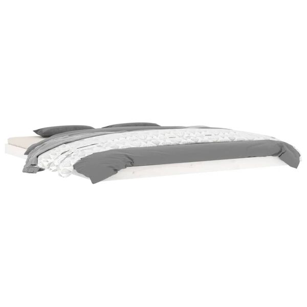 vidaXL voodiraam, valge, 180 x 200 cm, männipuit