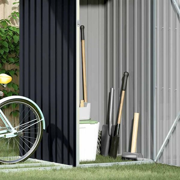 vidaXL aia puukuur, antratsiit, 245 x 98 x 159 cm, tsingitud teras