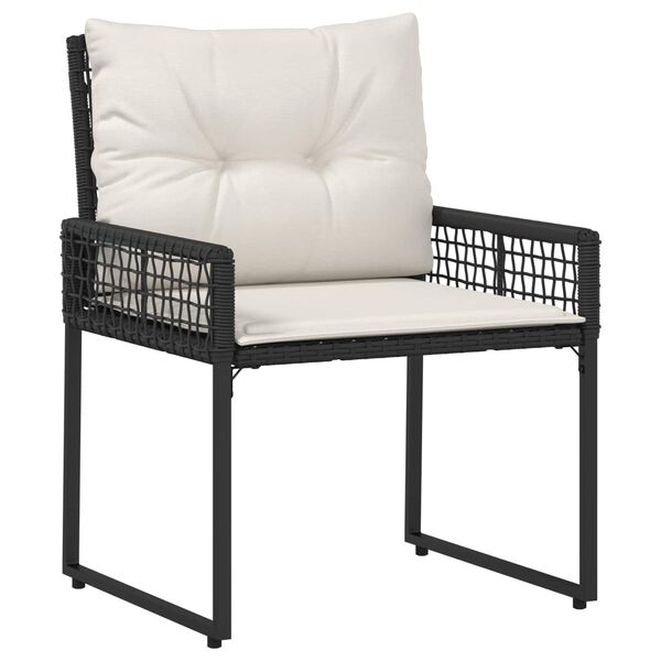 vidaXL V&auml;lis m&ouml;&ouml;bli komplekt padjaga 3 pcs Must ja Valge