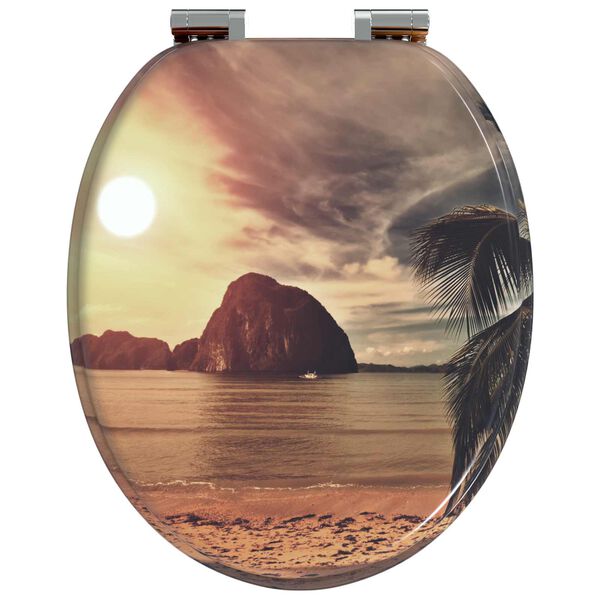 vidaXL Pehme sulgumise tualettruumi istmed Oranž 44 x 38 cm MDF plaat