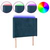 vidaXL LED-voodipeats, tumesinine, 103x16x118/128 cm, samet