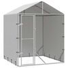 vidaXL katusega koeraaedik, h&otilde;bedane, 2x2x2,5 m, tsingitud teras