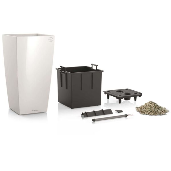 LECHUZA taimekast "Cubico 30 ALL-IN-ONE" k&otilde;rgl&auml;ikega valge 18181