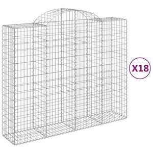 vidaXL kaarekujulised gabioonkorvid 18 tk, 200x50x160/180 cm, raud