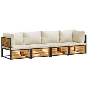 vidaXL 4-osaline aiadiivani komplekt koos patjadega, akaatsiapuit