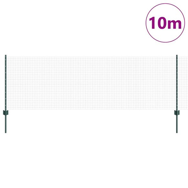 vidaXL Aed koos postiga Roheline 0,8 x 10 m Terased ja PVC