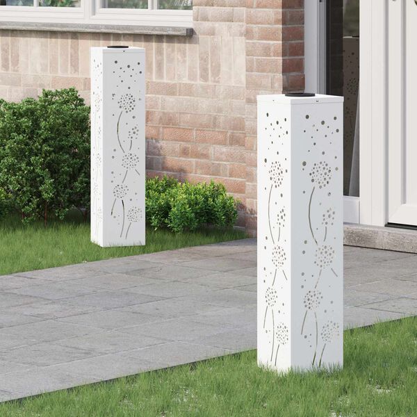 vidaXL P&auml;ikese LED k&auml;igutee tuli 2 pcs Valge K&uuml;lmvaltsitud teras