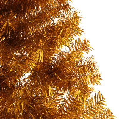 vidaXL poolik kunstkuusk alusega, kuldne, 210 cm, PET