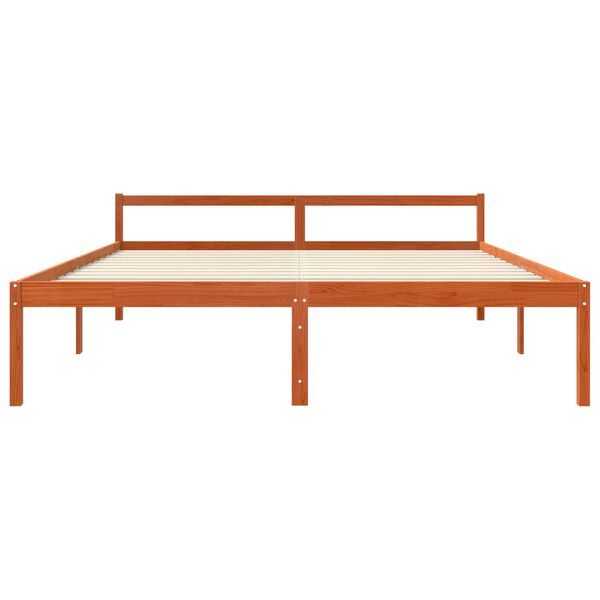 vidaXL Voodi raam peaga Vahapruun 200 x 200 cm Tahke m&auml;nd