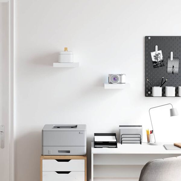 vidaXL seinariiulid, 2 tk, valge, 23 x 23,5 x 3,8 cm MDF