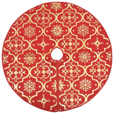 vidaXL luksuslik jõulupuu alune lina, sokiga, punane, 150 cm, kangas