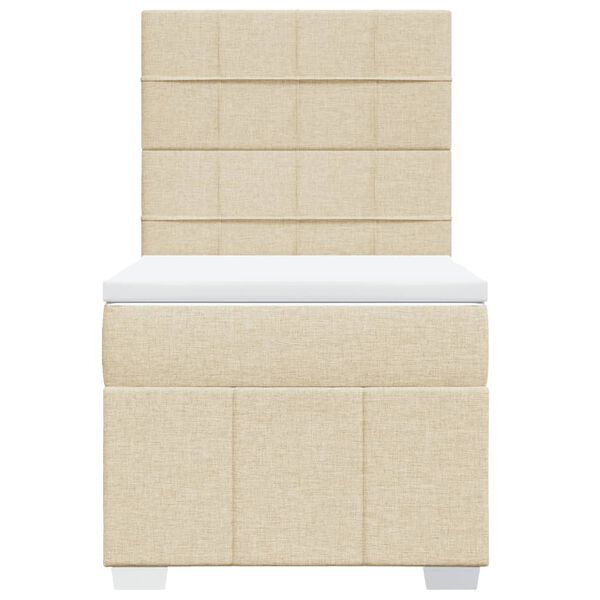 vidaXL kontinentaalvoodi madratsiga, kreemjas, 80x200 cm, kangas