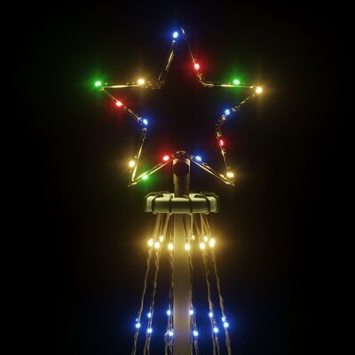 vidaXL jõulupuu vaiaga, värvilised 310 LEDi, 300 cm