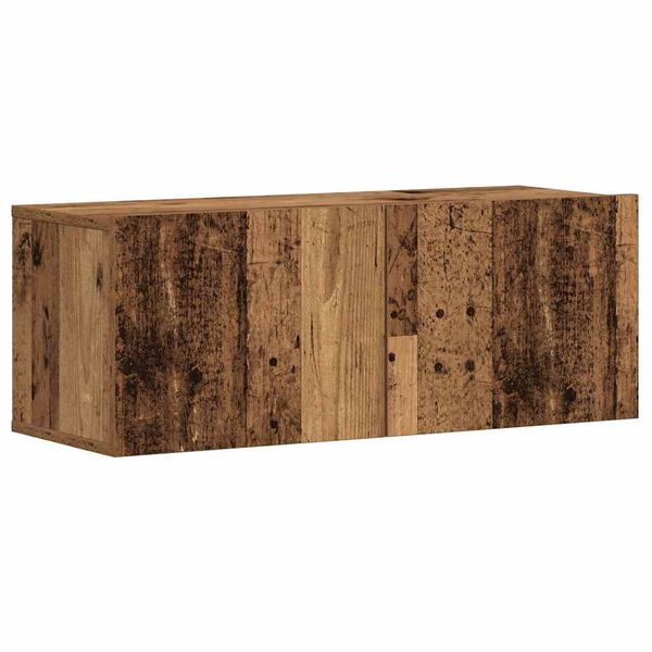 vidaXL 3-osaline seinale paigaldatav telerikapi komplekt vana puit