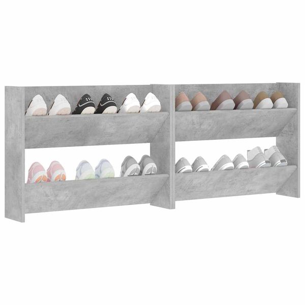 vidaXL seina kingakapp 2 tk, betoonhall 80x18x60 cm puitlaastplaat