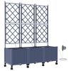 vidaXL Aiakonteiner Kastmise ja Ratastega 3 tk Hall 120 x 40 x 148 cm