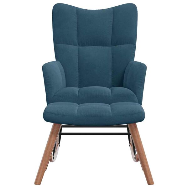 vidaXL kiiktool taburetiga, sinine samet