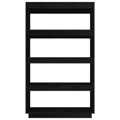 vidaXL raamaturiiul/ruumijagaja, must, 80x35x135 cm, täismännipuit