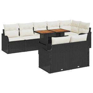 vidaXL Aia Diivanikomplekt padjaga 9 pcs Must ja kreemjas