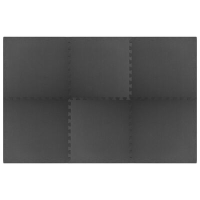 vidaXL põrandamatid 6 tk 2,16 ㎡ EVA-vaht, must