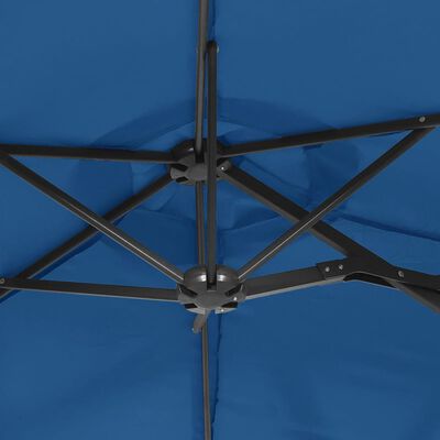 vidaXL kahe varjuga päikesevari, taevasinine, 316 x 240 cm