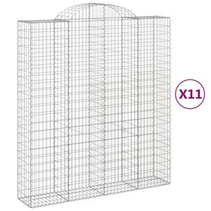 vidaXL kaarekujulised gabioonkorvid 11 tk, 200x50x220/240 cm, raud