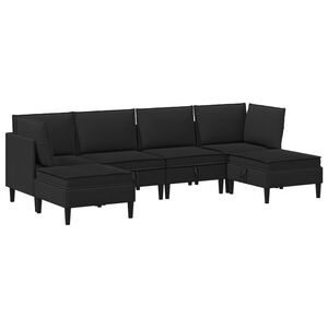 vidaXL Elutoa m&ouml;&ouml;bliseade 6 pcs Must kangas