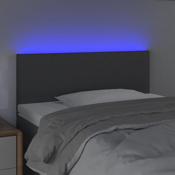 vidaXL LED-voodipeats, tumehall, 100x5x78/88 cm, kangas