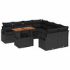 vidaXL Aia Diivanikomplekt ladustamisega 9 pcs Must Pol&uuml;rooster