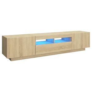 vidaXL telerikapp LED-tuledega, Sonoma tamm, 180 x 35 x 40 cm