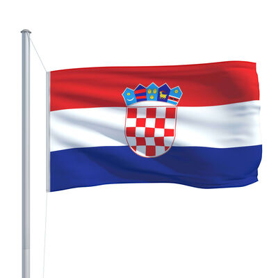vidaXL Horvaatia lipp ja lipumast, alumiinium, 6,2 m