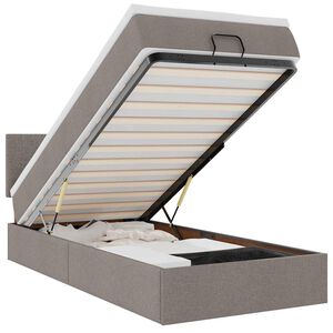 vidaXL ottomani voodi madratsiga, pruunikashall, 120x200 cm, kangas