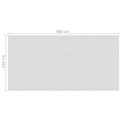 vidaXL ujuv PE ümmargune basseinikile, 488 x 244 cm, hall
