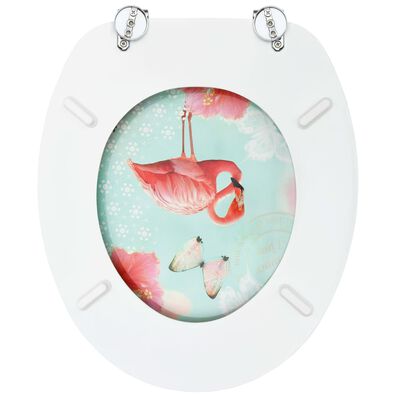 vidaXL WC prill-laud kaanega, MDF, flamingodisainiga