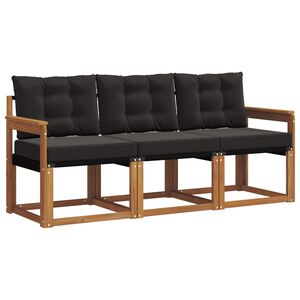 vidaXL V&auml;li diivanikomplekt padjaga 3 pcs Looduslik ja must