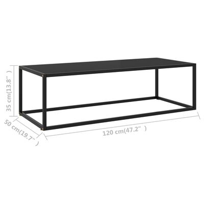 vidaXL kohvilaud, must, klaas, 120 x 50 x 35 cm