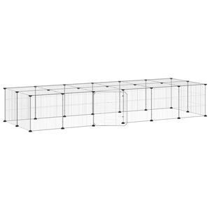 vidaXL 28-paneeliga lemmiklooma aedik uksega, must, 35 x 35 cm, teras