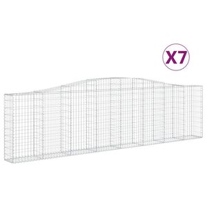 vidaXL kaarekujulised gabioonkorvid 7 tk, 400x30x100/120 cm, raud