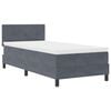 vidaXL LED Box Spring Voodi peaga Tumehall 100 x 200 cm Samet