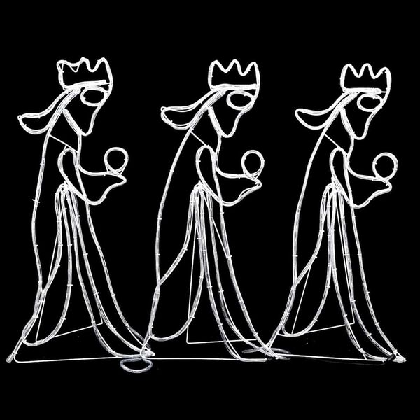 vidaXL kolme kuninga j&otilde;ulufiguur 504 LEDiga, 99,5 x 45,5 cm