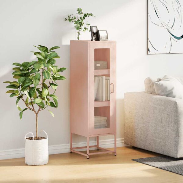 vidaXL Highboard Pink 36x39x123 cm K&uuml;lmvaltsitud teras