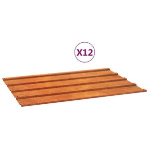 vidaXL katusepaneelid 12 tk, rooste, 60x44 cm, Corten teras
